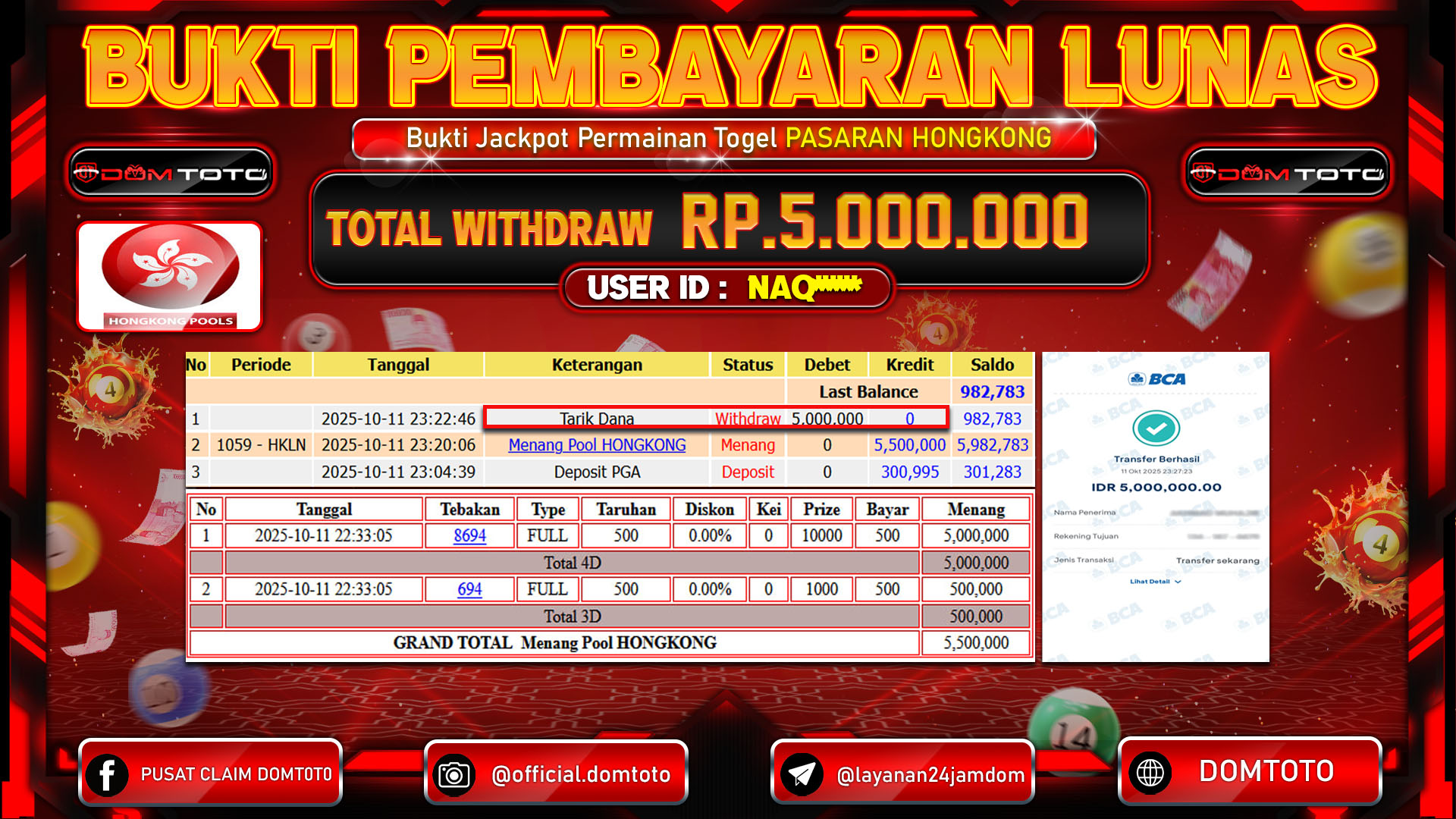 JACKPOT Togel HONGKONG 11 OKTOBER 2025